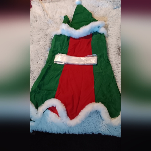 Vohawsa Women Christmas Costume Dress Sexy Santa Sleeveless Flurry Dress NWOT - Picture 3 of 4